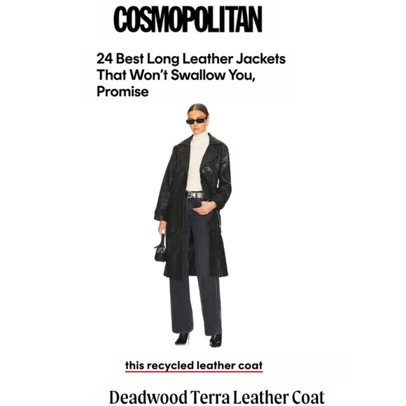 Free People Deadwood Terra Recycled Leather Trench Coat - Large  - NWT - Picture 6 of 16